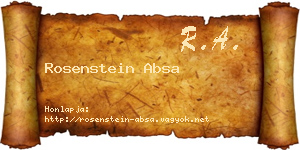 Rosenstein Absa névjegykártya